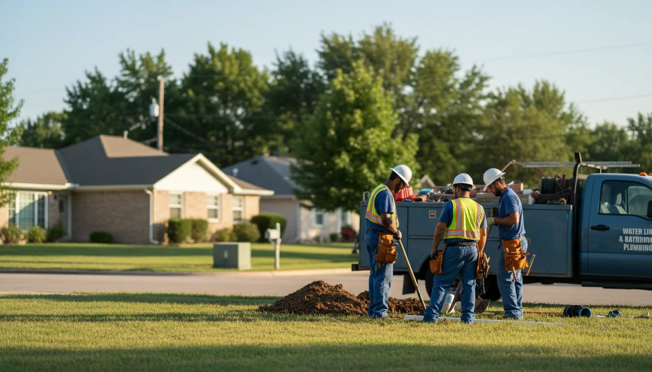 Residential water line and bathroom plumbing service in Buckner, KY